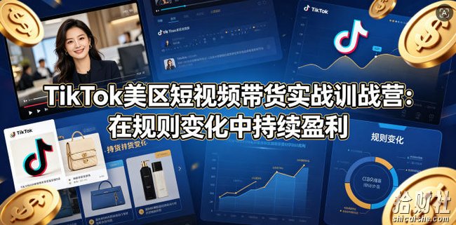 TikTok美区短视频带货实战训战营:在规则变化中持续盈利