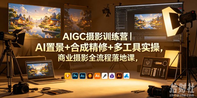 AIGC摄影训练营|AI置景+合成精修+多工具实操,商业摄影全流程落地课