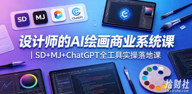 设计师的AI绘画商业系统课|SD+MJ+ChatGPT全工具实操落地课