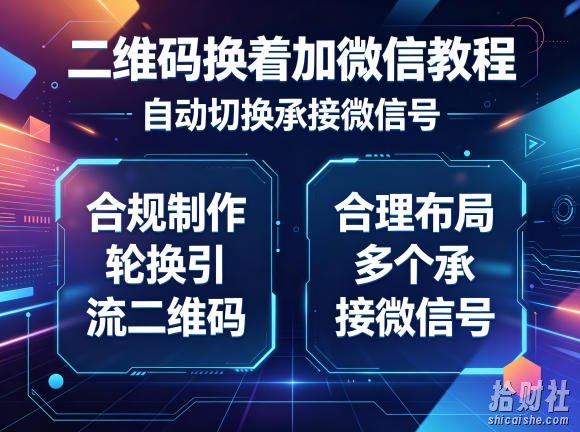 二维码换着加微信教程,自动切换承接微信号,合规制作轮换引流二维码,合理布局多个承接微信号