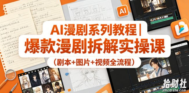AI漫剧系列教程|爆款漫剧拆解实操课(剧本+图片+视频全流程)