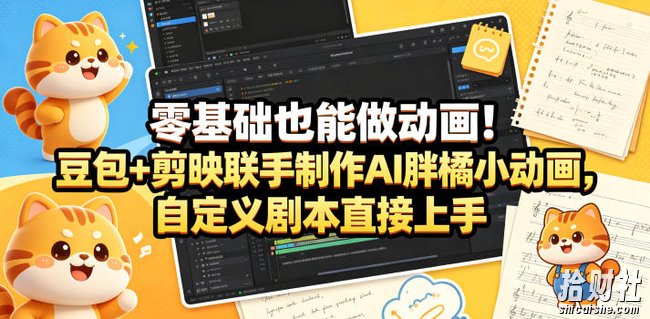 零基础也能做动画！豆包+剪映联手制作AI胖橘小动画，自定义剧本直接上手