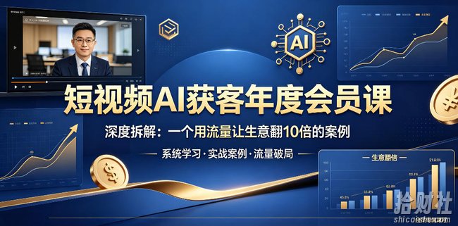 短视频AI获客年度会员课,深度拆解,一个用流量让生意翻10倍的案例