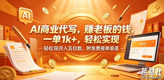AI商业代写,賺老板的钱,一单1k+,轻松实现月入五位数,附免费接单渠道【揭秘】