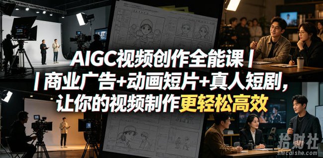 AIGC视频创作全能课|商业广告+动画短片+真人短剧,让你的视频制作更轻松高效