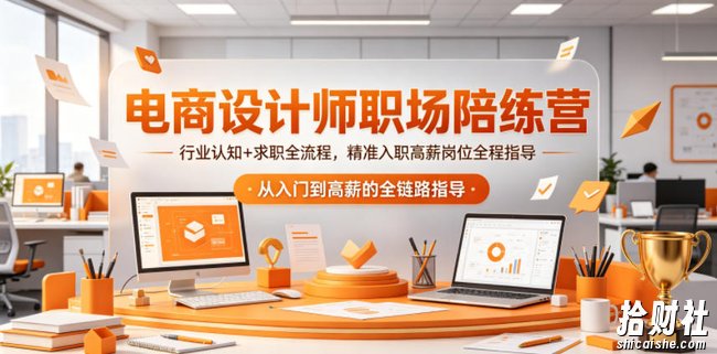 电商设计师职场陪练营，行业认知+求职全流程，精准入职高薪岗位全程指导