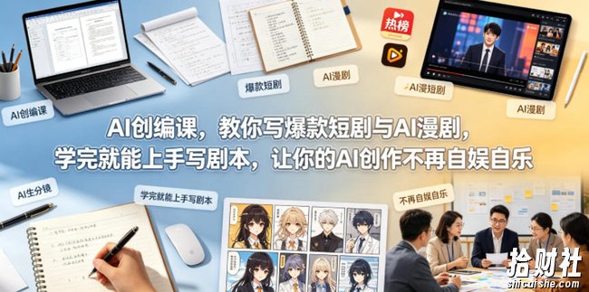 AI创编课,教你写爆款短剧与AI漫剧,学完就能上手写剧本,让你的AI创作不再自娱自乐(更新0521)