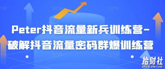Peter抖音流量新兵训练营-破解抖音流量密码群爆训练营(新兵)