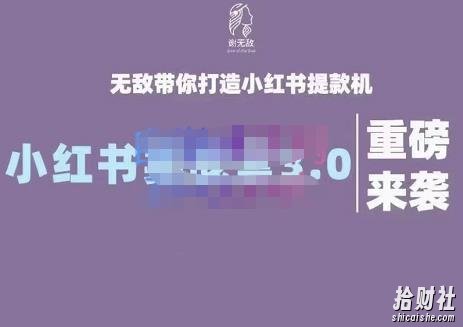 谢无敌·小红书实战营3.0，无敌带你打造小红书提款机 价值7999元
