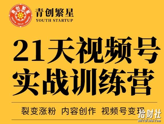 张萌21天视频号实战训练营,裂变涨粉、内容创作、视频号变现 价值298元