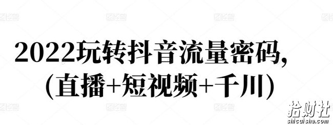 2022玩转抖音流量密码，(直播+短视频+千川)