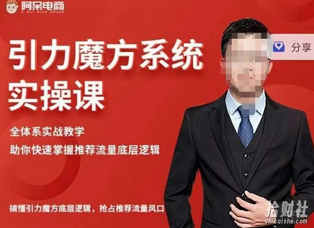 阿呆-引力魔方系统实操课，全体系实战教学，助你快速掌握推荐流量底层逻辑