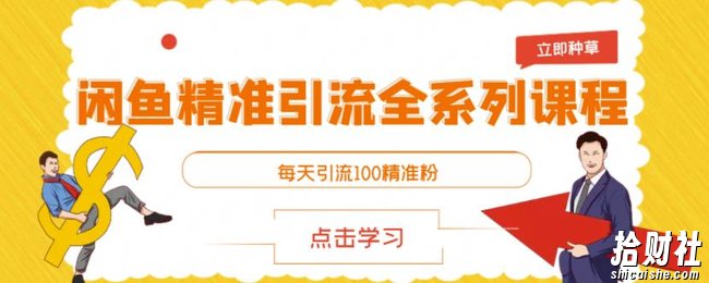闲鱼精准引流全系列课程,每天引流100精准粉【视频课程】