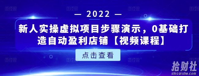 新人实操虚拟项目步骤演示,0基础打造自动盈利店铺【视频课程】