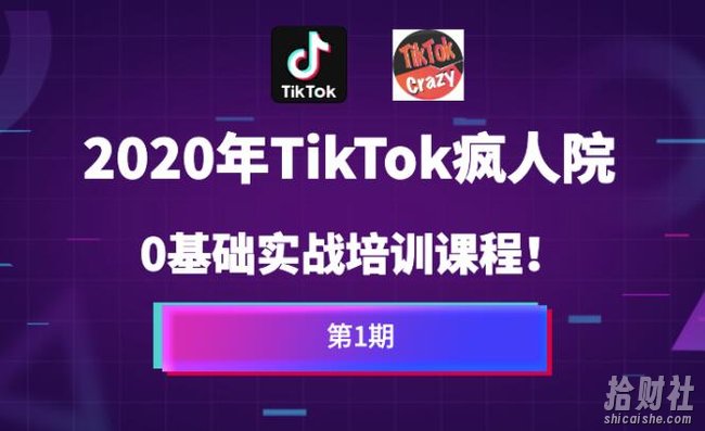 疯人院Tiktok海外版抖音零基础实战课程第1期，让你方位掌握TikTok基础运营方法