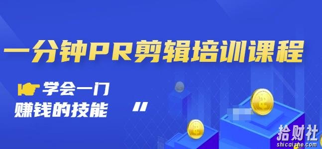 抖音视频一分钟PR剪辑培训:学会一门賺米的技能,每节课短小精悍