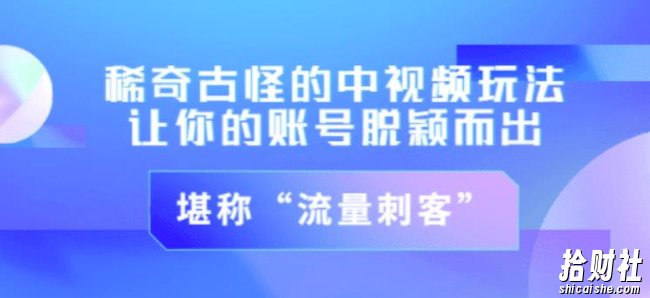 不讲李·稀奇古怪的冷门中视频冷门玩法，让你的账号脱颖而出，成为流量刺客！（图文+视频）