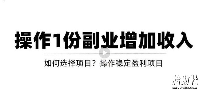 新手如何通过操作副业增加收入，从项目选择到玩法分享！【视频教程】