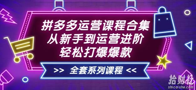 拼多多运营课程合集：从新手到运营进阶，轻松打爆爆款（全套系统课程）