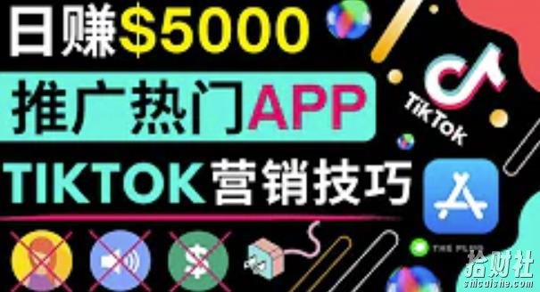 无需露脸,无需录音,无需投入,轻松上传短视频,利用TIKTOK賺米,最高日入5000美元