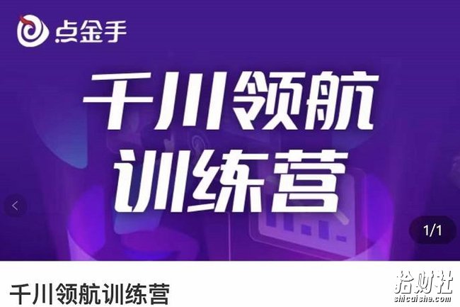 点金手·千川领航训练营，干川逻辑与算法的剖析与讲解（原价999）
