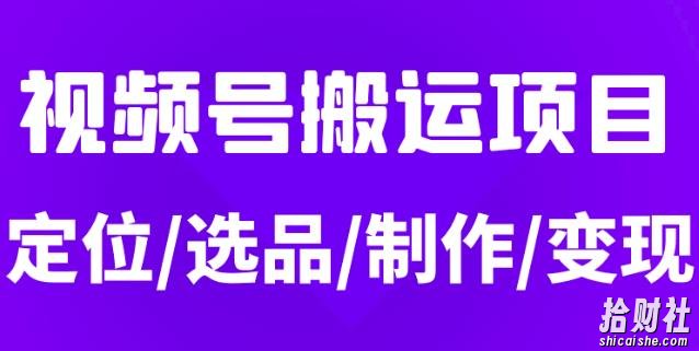 从0到1玩转视频号,月入5位数的视频号搬运项目,定位+选品+制作+变现全流程
