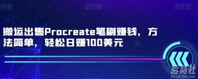 搬运出售Procreate笔刷賺米,方法简单,轻松日赚100美元