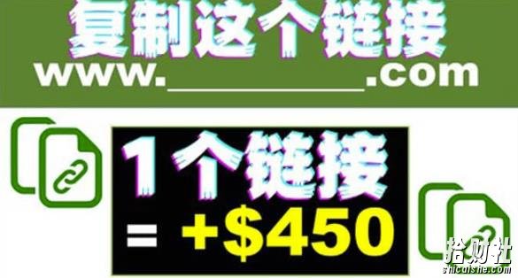 复制链接赚美元，一个链接可赚450+，利用链接点击即可賺米的项目【视频教程】