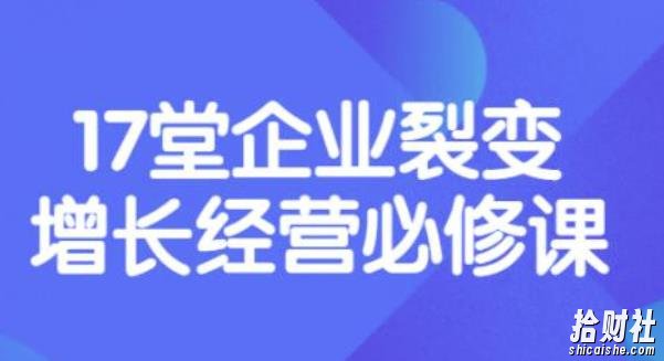 张琦《盈利增长17堂必修课》企业裂变增长的经营智慧，带你了解增长的本质