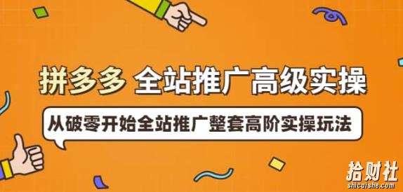 拼多多全站推广高级实操:从破零开始全站推广整套高阶实操玩法