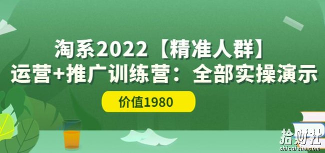 淘系2022【精准人群】运营+推广训练营:全部实操演示(价值1980)