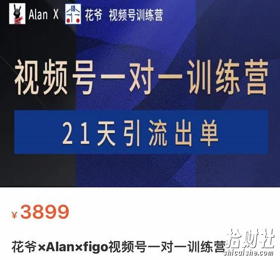 花爷×Alan×figo视频号训练营,带货,涨粉,直播,游戏,四大变现新方向,21天引流出单