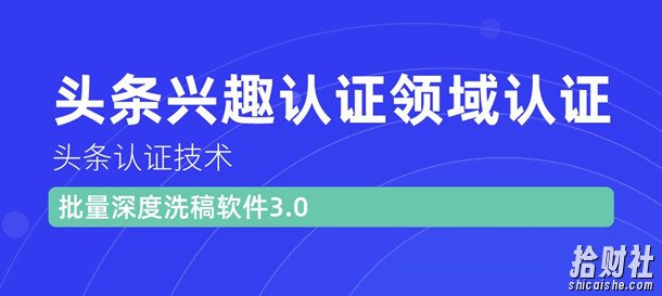 价值600元头条认证技术：头条兴趣认证领域认证准备软件（附批量深度洗稿软件3.0）