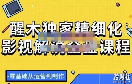 醒木独家精细化影视解说全盘课程,零基础从运营到制作