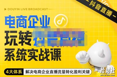 青青老师·电商企业玩转抖音直播电商系统实战课,4大体系解决电商企业直播流量转化盈利关键