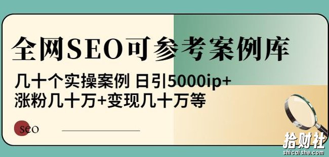 白杨全网SEO可参考案例库,几十个实操案例日引5000ip+涨粉百W+变现几十W等!