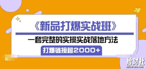 《新品打爆实战班》一套完整的实操实战落地方法,打爆链接超2000+(38节课)