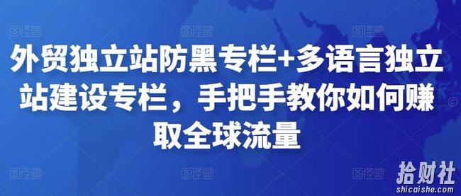 外贸独立站防黑专栏+多语言独立站建设专栏，手把手教你如何赚取全球流量