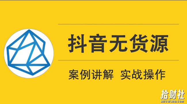 顽石电商《低投入高回报抖音无货源实战教程》免费下载价值1280