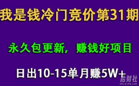 我是钱第31期网授课程网授课百度冷门竞价,日出10-15单,月赚5w+(完结)