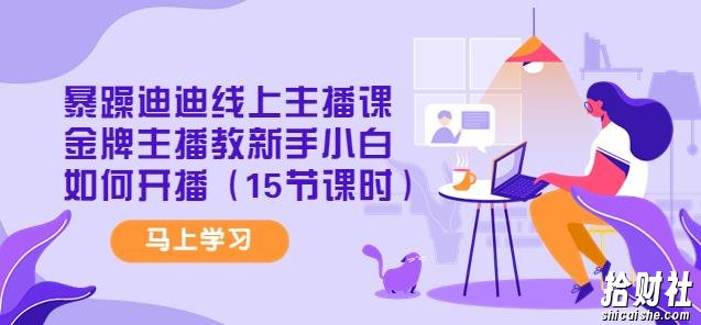 暴躁迪迪线上主播课,金牌主播教新手小白如何开播(15节课时)
