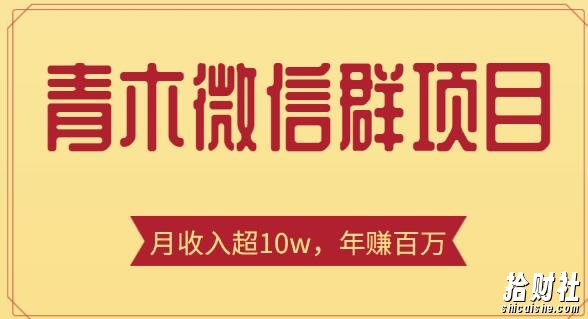 青木微信群賺米项目,一单收益几百到几千,月收入超10w+【价值1888元】