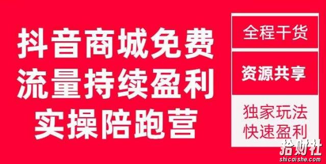 抖音商城搜索持续盈利陪跑成长营，抖音商城搜索从0-1、从1到10的全面解决方案