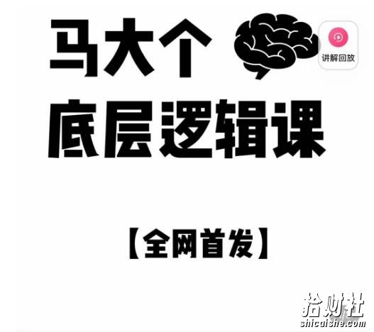 马大个·底层逻辑课,51节底层逻辑智慧课-价值1980元