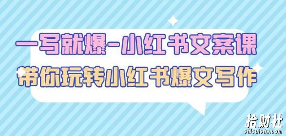 一写就爆-小红书文案课:带你玩转小红收爆文写作(45节课)