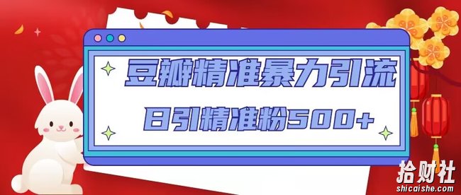 豆瓣精准暴力引流,日引精准粉500+【12课时】