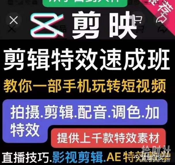 特效罗剪辑特效速成班:一部手机玩转短视频提供上千款特效素材【无水印】