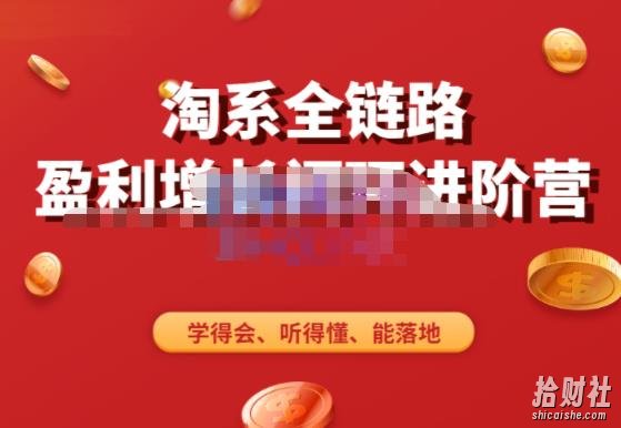 淘系全链路盈利增长闭环进阶营，融合全店动销，学得会、听得懂、能落地！
