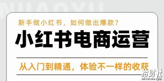 红商学院·小红书电商运营课，新手做小红书如何快速做出爆款，从入门到精通，体验不一样的收货