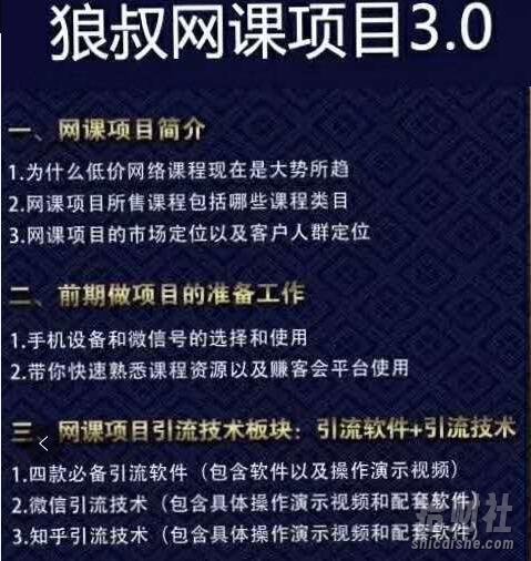 赚客会狼叔网课项目3.0,小白也能月入3W+【视频课程】